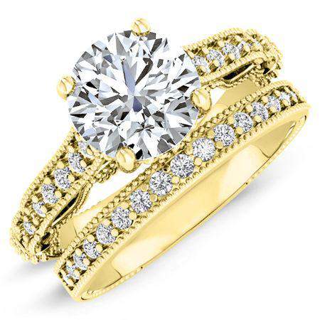 Laylani Round Moissanite Bridal Set yellowgold