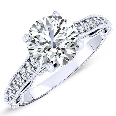 Laylani Round Moissanite Bridal Set whitegold