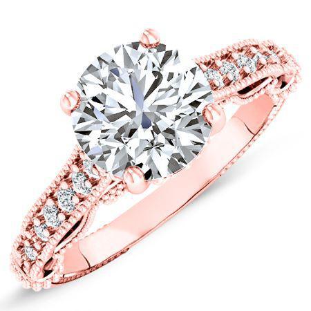 Laylani Round Moissanite Bridal Set rosegold