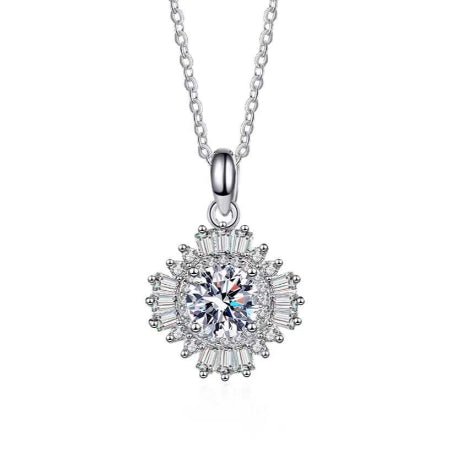 Leanna Moissanite Necklace whitegold