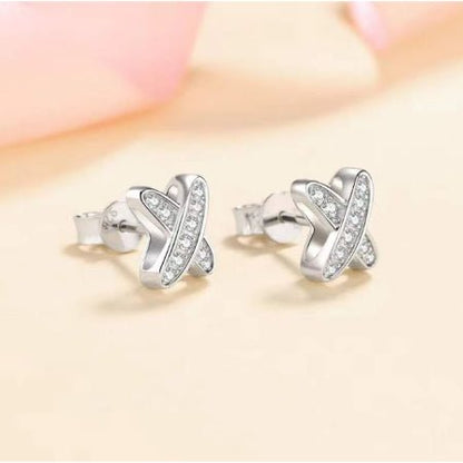 Leslie Round Moissanite Earrings whitegold