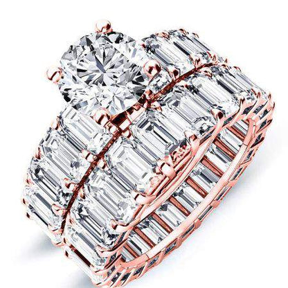 Linnea Round Moissanite Bridal Set rosegold