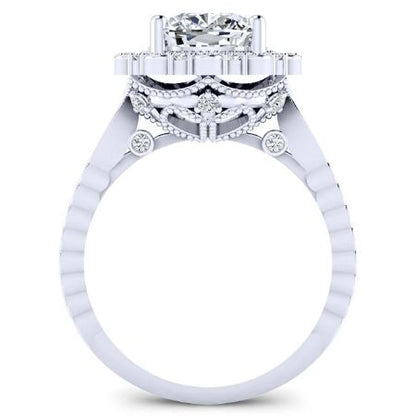 Lita Cushion Moissanite Bridal Set whitegold