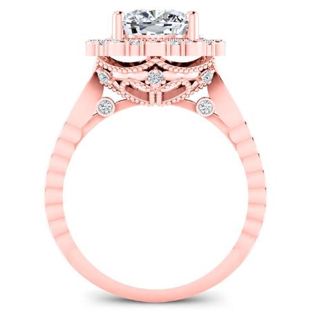 Lita Cushion Moissanite Bridal Set rosegold