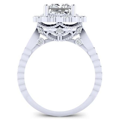 Lita Diamond Matching Band Only (engagement Ring Not Included) For Ring With Princess Center whitegold