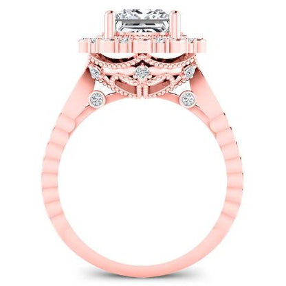 Lita Princess Moissanite Bridal Set rosegold