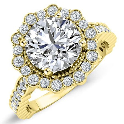 Lita Round Diamond Bridal Set (Lab Grown Igi Cert) yellowgold