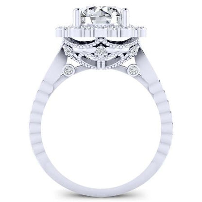 Lita Round Moissanite Bridal Set whitegold