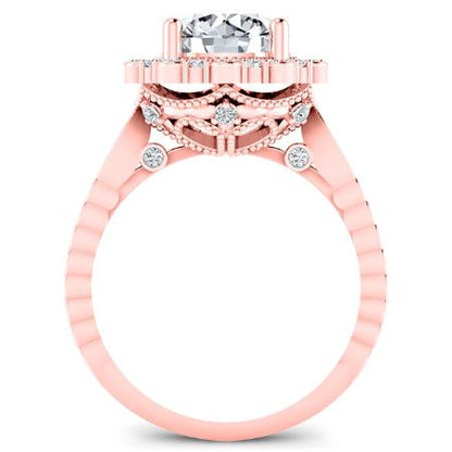 Lita Round Moissanite Bridal Set rosegold