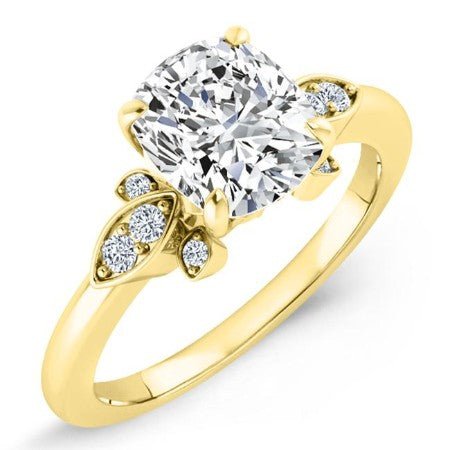 Lobelia Cushion Moissanite Bridal Set yellowgold