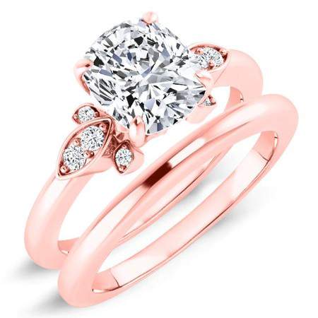 Lobelia Cushion Moissanite Bridal Set rosegold