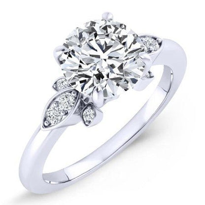 Lobelia Diamond Matching Band Only (engagement Ring Not Included) For Ring With Round Center whitegold