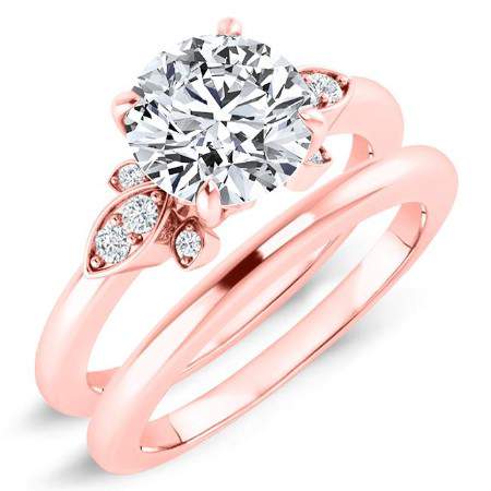 Lobelia Round Moissanite Bridal Set rosegold