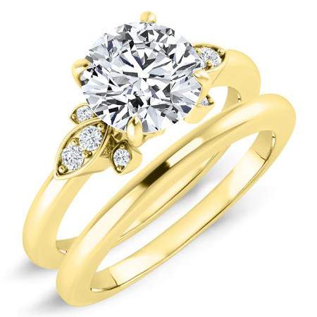 Lobelia Round Moissanite Bridal Set yellowgold