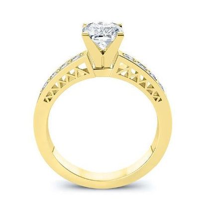 Lotus Round Moissanite Bridal Set yellowgold