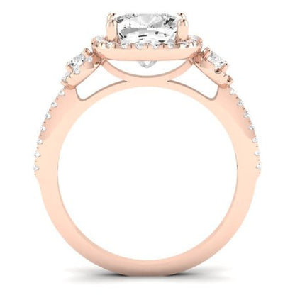 Lunaria Diamond Matching Band Only (does Not Include Engagement Ring) For Ring With Cushion Center rosegold