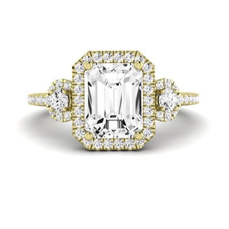 Lunaria Diamond Matching Band Only (does Not Include Engagement Ring) For Ring With Emerald Center yellowgold