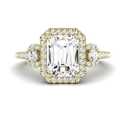 Lunaria Diamond Matching Band Only (does Not Include Engagement Ring) For Ring With Emerald Center yellowgold