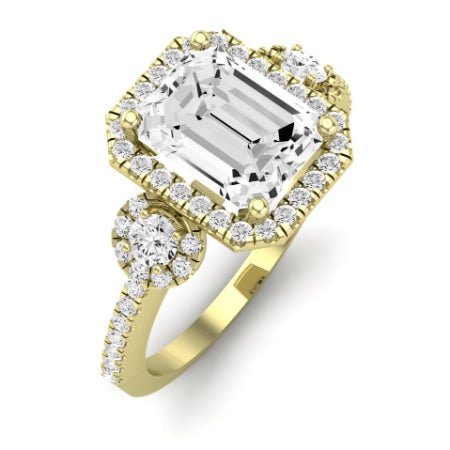 Lunaria Diamond Matching Band Only (does Not Include Engagement Ring) For Ring With Emerald Center yellowgold