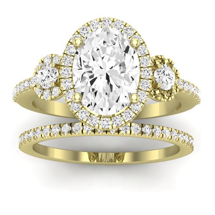 Lunaria Diamond Matching Band Only (does Not Include Engagement Ring) For Ring With Oval Center yellowgold