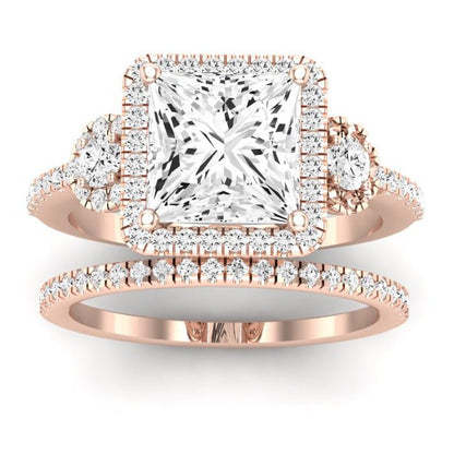 Lunaria Diamond Matching Band Only (does Not Include Engagement Ring) For Ring With Princess Center rosegold