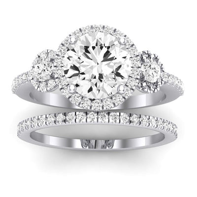 Lunaria Diamond Matching Band Only (does Not Include Engagement Ring) For Ring With Round Center whitegold