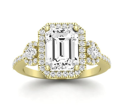 Lunaria Emerald Diamond Engagement Ring (Lab Grown Igi Cert) yellowgold