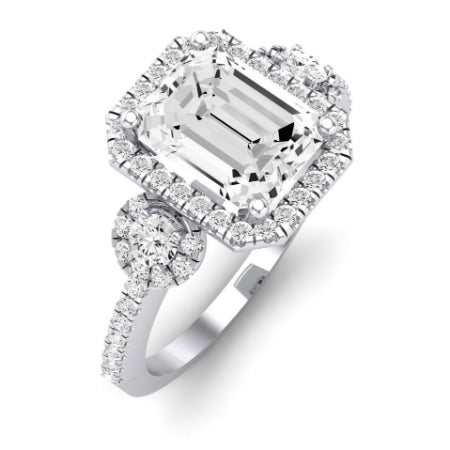 Lunaria Emerald Moissanite Bridal Set whitegold