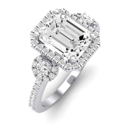 Lunaria Emerald Moissanite Bridal Set whitegold