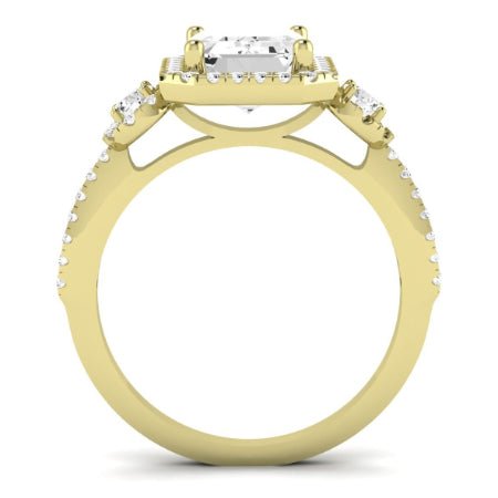 Lunaria Emerald Moissanite Bridal Set yellowgold