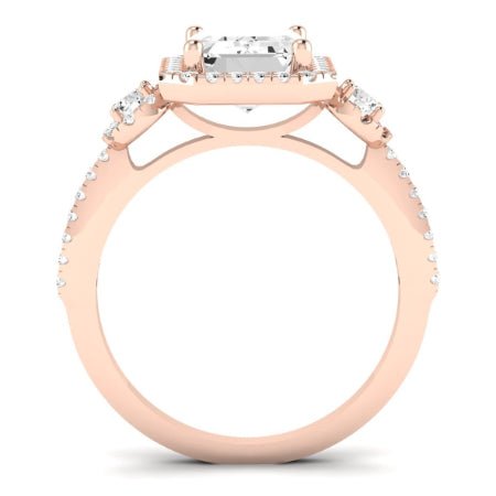 Lunaria Emerald Moissanite Bridal Set rosegold