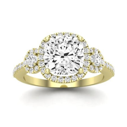 Lunaria Moissanite Matching Band Only (does Not Include Engagement Ring) For Ring With Cushion Center yellowgold