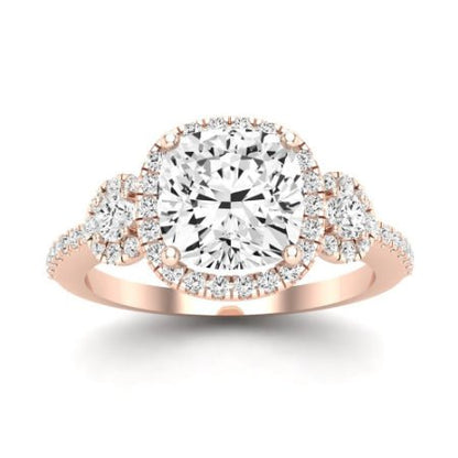 Lunaria Moissanite Matching Band Only (does Not Include Engagement Ring) For Ring With Cushion Center rosegold