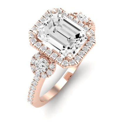Lunaria Moissanite Matching Band Only (does Not Include Engagement Ring) For Ring With Emerald Center rosegold