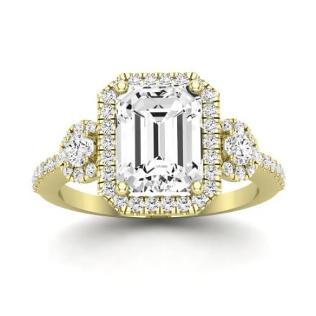 Lunaria Moissanite Matching Band Only (does Not Include Engagement Ring) For Ring With Emerald Center yellowgold