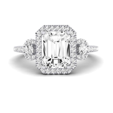 Lunaria Moissanite Matching Band Only (does Not Include Engagement Ring) For Ring With Emerald Center whitegold