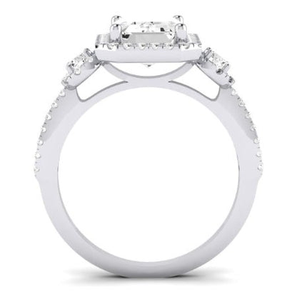 Lunaria Moissanite Matching Band Only (does Not Include Engagement Ring) For Ring With Emerald Center whitegold