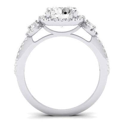 Lunaria Moissanite Matching Band Only (does Not Include Engagement Ring) For Ring With Round Center whitegold
