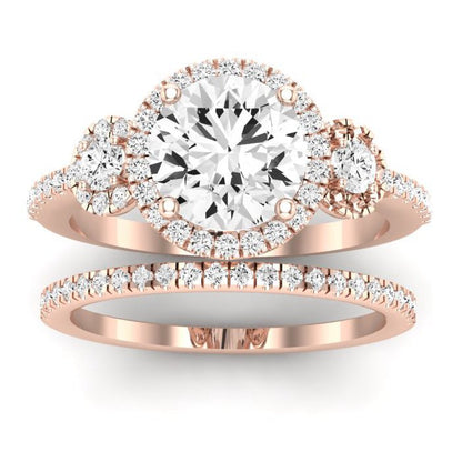 Lunaria Moissanite Matching Band Only (does Not Include Engagement Ring) For Ring With Round Center rosegold