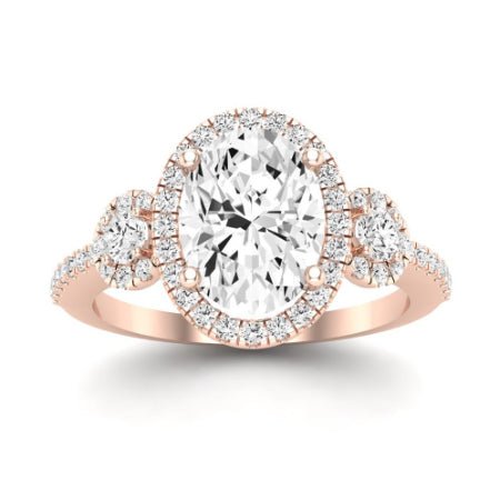 Lunaria Oval Moissanite Bridal Set rosegold