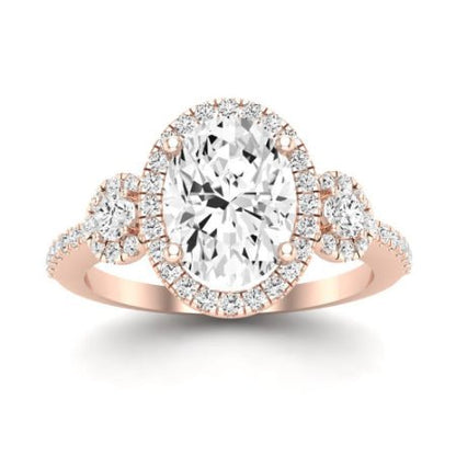Lunaria Oval Moissanite Bridal Set rosegold
