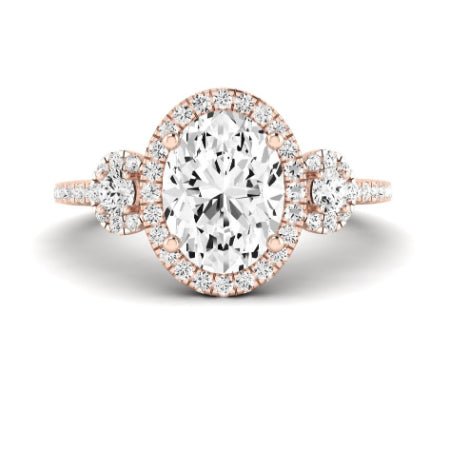 Lunaria Oval Moissanite Bridal Set rosegold