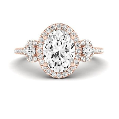 Lunaria Oval Moissanite Bridal Set rosegold