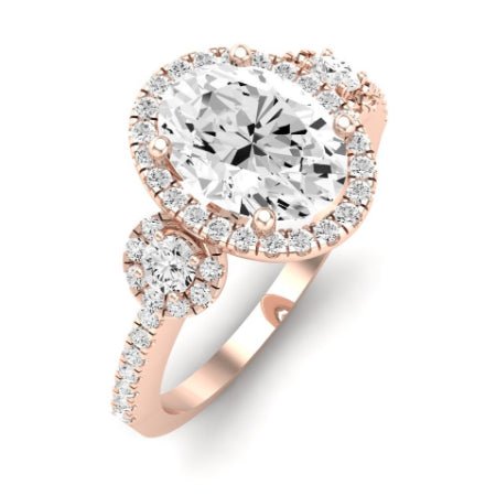 Lunaria Oval Moissanite Bridal Set rosegold