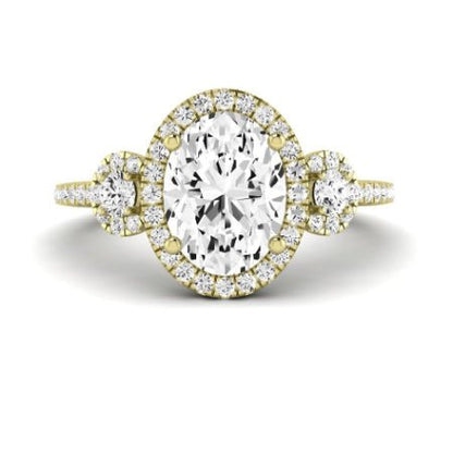 Lunaria Oval Moissanite Bridal Set yellowgold