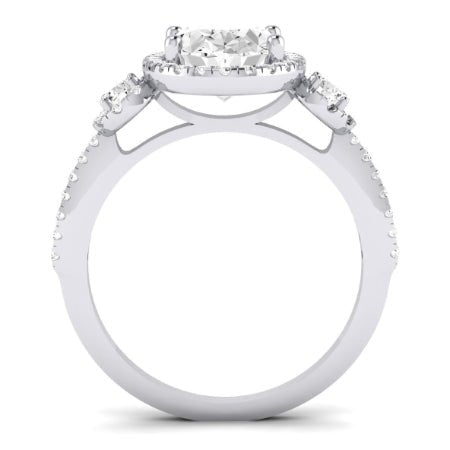 Lunaria Oval Moissanite Bridal Set whitegold