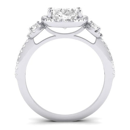 Lunaria Oval Moissanite Bridal Set whitegold