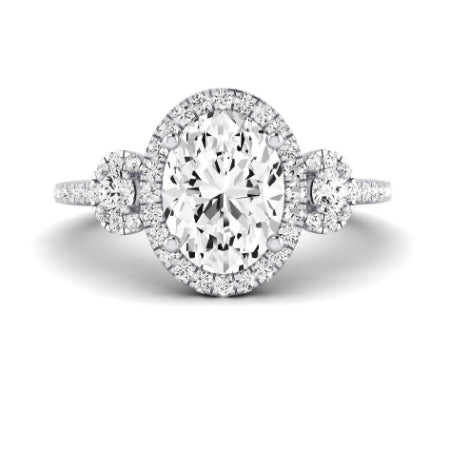 Lunaria Oval Moissanite Bridal Set whitegold