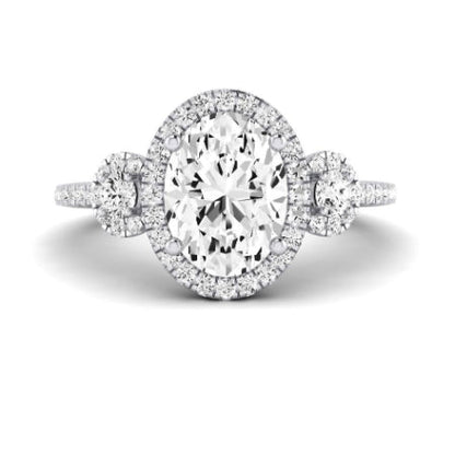 Lunaria Oval Moissanite Bridal Set whitegold