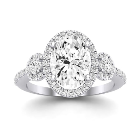 Lunaria Oval Moissanite Bridal Set whitegold